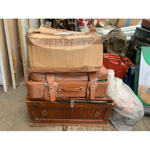 2166 - Three boxes and a bag of horse/equine gear: reins, bridles, clothing, etc.