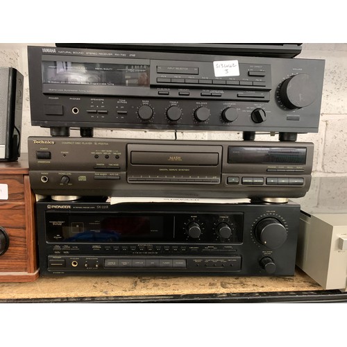 2297 - Pioneer SX221R receiver, Technics SLPG570A CD player and Yamaha RX730 receiver, Sony CDPM205 CD play... 