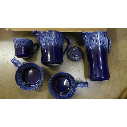 1039 - A dark blue mottled tea and dinner service **PLEASE NOTE THIS LOT IS NOT ELIGIBLE FOR POSTING AND PA... 