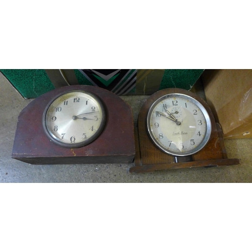 1048 - Two boxes of mantel clocks **PLEASE NOTE THIS LOT IS NOT ELIGIBLE FOR POSTING AND PACKING**