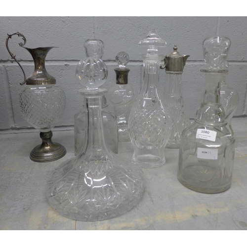 1080 - A collection of eight glass decanters **PLEASE NOTE THIS LOT IS NOT ELIGIBLE FOR POSTING AND PACKING... 