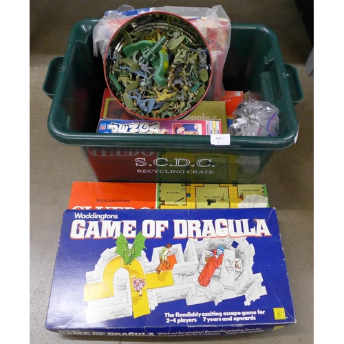 1091 - A box of assorted board games, military figures, books, etc.  **PLEASE NOTE THIS LOT IS NOT ELIGIBLE... 