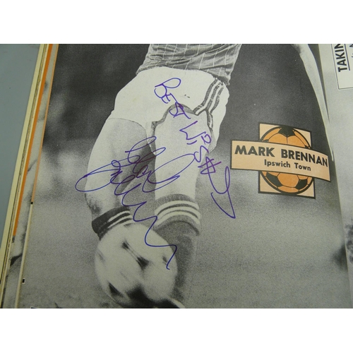 710 - Football; a Topical Times, football book 1986 containing ten signatures from former footballers incl... 