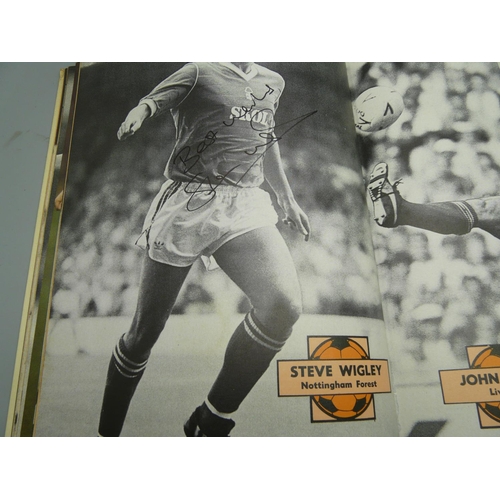 710 - Football; a Topical Times, football book 1986 containing ten signatures from former footballers incl... 