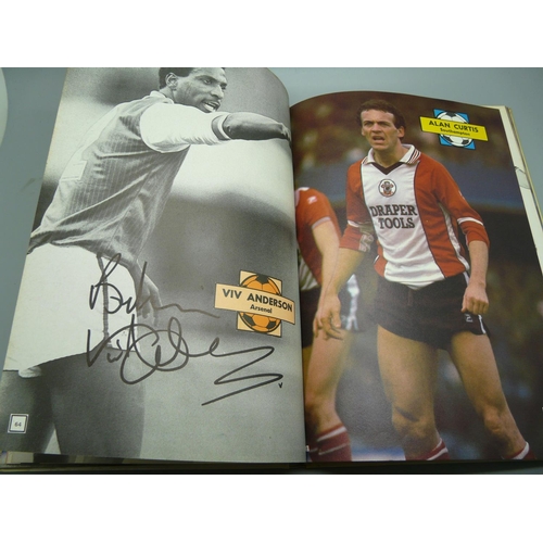 710 - Football; a Topical Times, football book 1986 containing ten signatures from former footballers incl... 