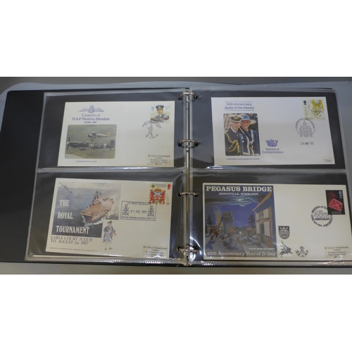 719 - Stamps; military related covers including flight (some signed), in album (52)