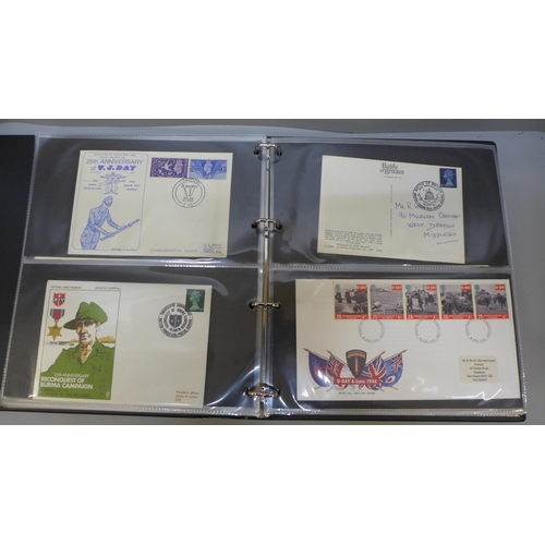 719 - Stamps; military related covers including flight (some signed), in album (52)