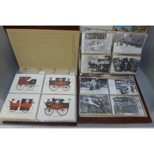 724 - Postcards; stamp and postal related postcards in two SG postcard albums (200+ cards)