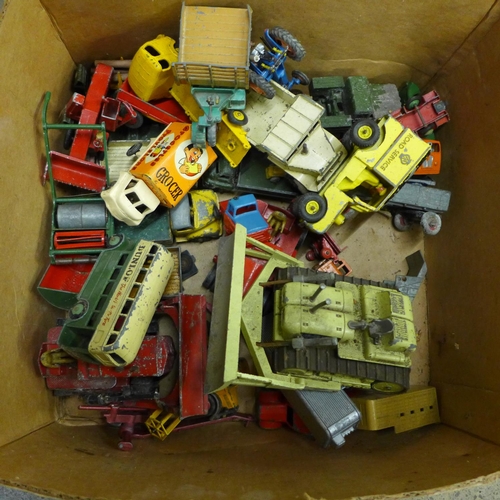 748 - A collection of die-cast model vehicles including Dinky and Corgi, playworn