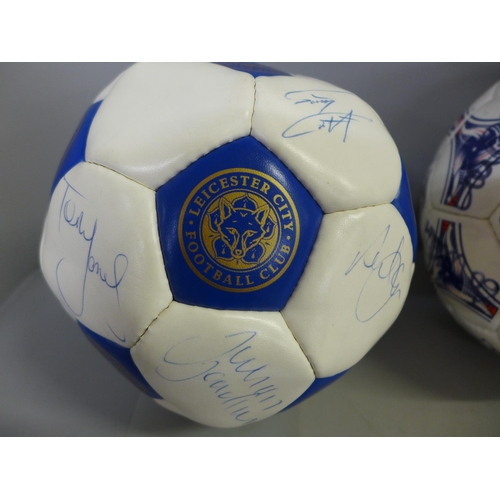 791 - Two Leicester City signed footballs from 1990's