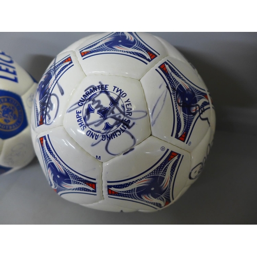 791 - Two Leicester City signed footballs from 1990's