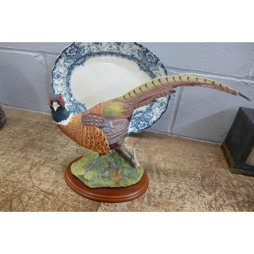 822 - A model pheasant and large serving plate