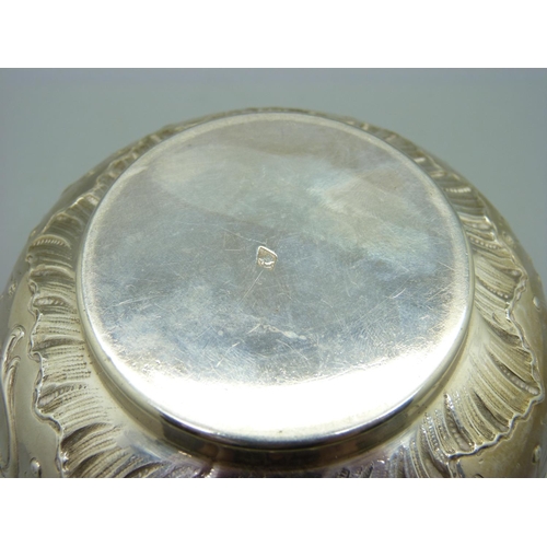 836 - A white metal bowl, with continental control mark, 192g, 12cm