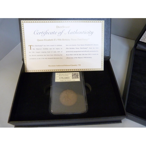 838 - Four commemorative coin sets, First and Last Circulation Round £1 Date Stamp set, a 180th Anniversar... 