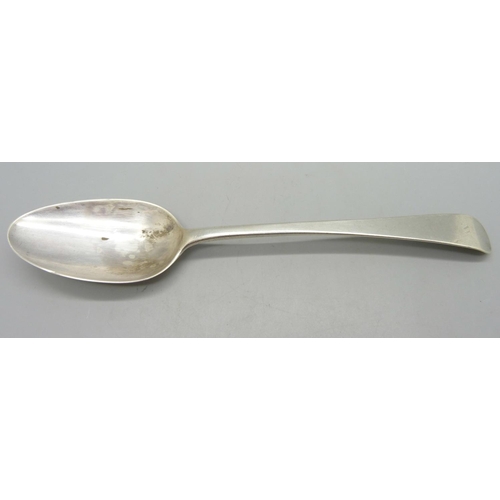 856 - A silver George III bottom marked serving spoon, 55g