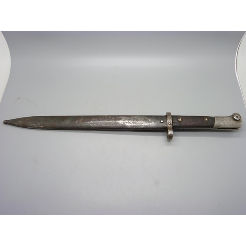 890 - A WWII bayonet with scabbard, marked CSZ