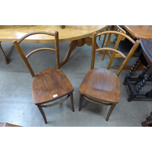 156 - A pair of beech bentwood chairs