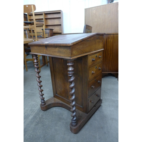 159 - A Victorian rosewood Davenport