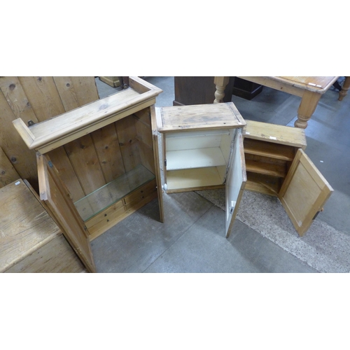 233 - Three pine wall hanging cupboards