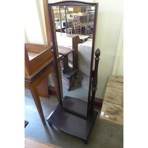 318 - A Stag Minstrel mahogany cheval mirror