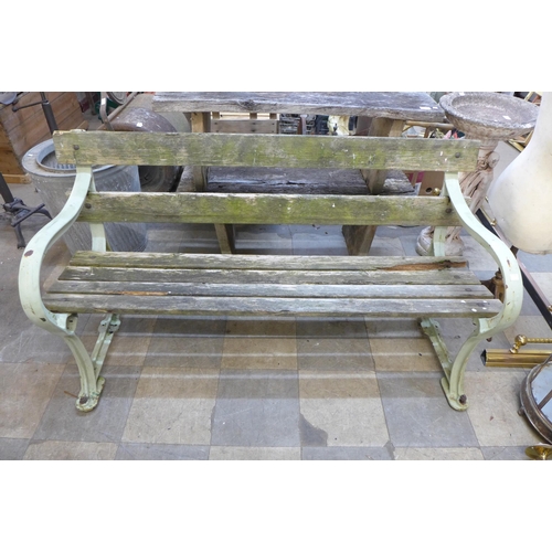 334 - A pair of Victorian cast iron garden benches