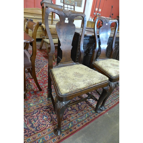 8 - A pair of George I walnut side chairs