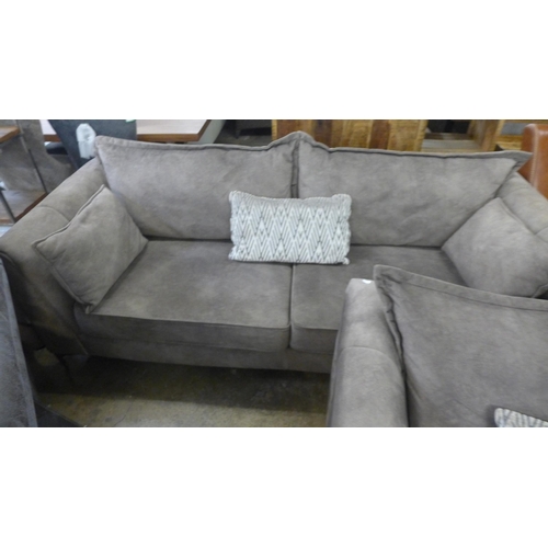 1303 - A Regency ash velvet and studded four seater sofa and loveseat