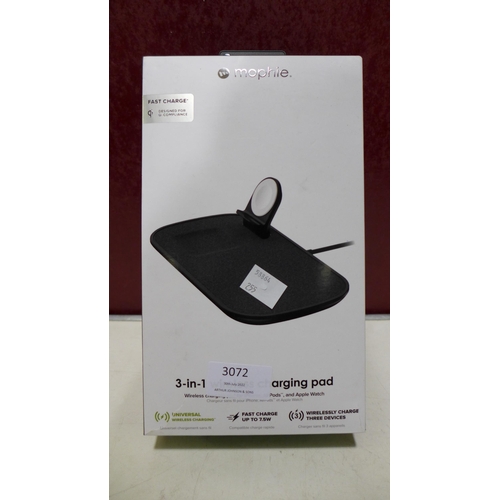 3072 - Mophie Wireless Black Charging Pad (3-in-1)  (255-65)   * This lot is subject to vat