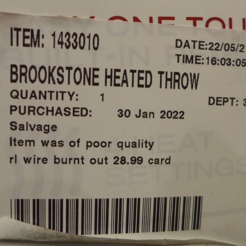 3105 - Brookstone Heated Throw (50cm x 60cm)  (255-256)   * This lot is subject to vat