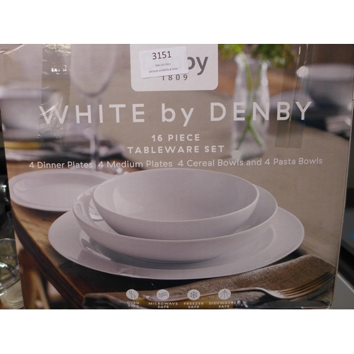 3151 - Denby White Porcelain Dinnerware  (255-99)   * This lot is subject to vat