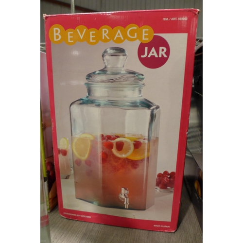 3189 - Hexagonal Beverage Jar (11.3ltr)  (255-77)   * This lot is subject to vat