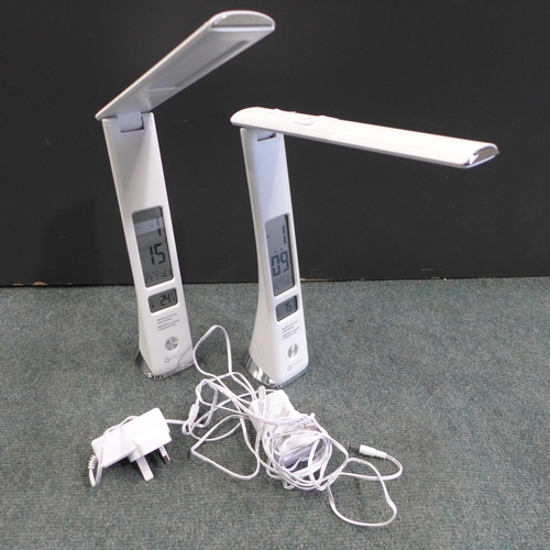 3203 - 2 x Ottlite Desk Rise Lamp/Clocks (255-29)   * This lot is subject to vat