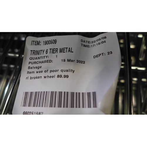 3229 - Trinity 6 Tier Metal Shelving Unit  (255-229)   * This lot is subject to vat