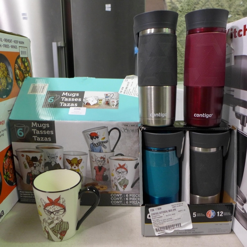 3266 - Hipster Animal Mugs and Four Contigo Pinnacle Hot/Cold Autoseal Mugs (255-203,212,213)   * This lot ... 