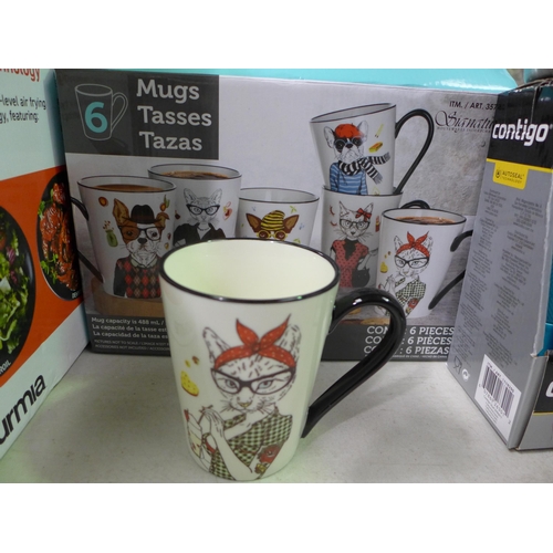 3266 - Hipster Animal Mugs and Four Contigo Pinnacle Hot/Cold Autoseal Mugs (255-203,212,213)   * This lot ... 