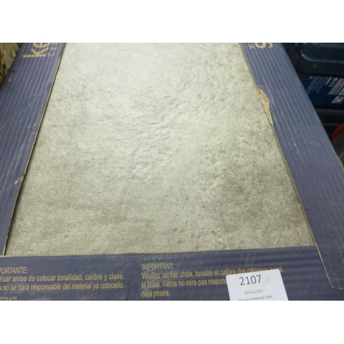 2107 - 4 Boxes of Portobello silver floor tiles (24 tiles approx 4 sqm)