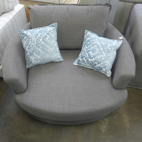 1525 - An Amethyst Flex Charles slate fabric swivel loveseat