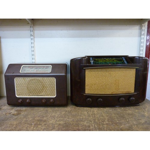 442 - A Philips Bakelite radio and Marconi Bakelite radio