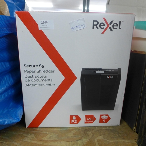 2168 - 2 Boxed unused Rexel Secure S5 office/paper shredders