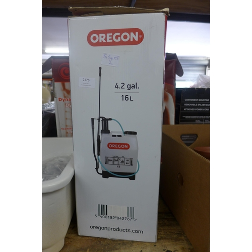 2176 - 4.2 gal/16 litre Oregon backpack garden sprayer, unused, boxed, original RRP £30