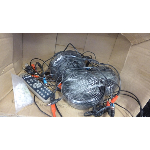 2210 - A quantity of CCTV camera, leads and accessories