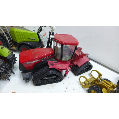 2246 - Approx 60 mixed farmyard toys: tractors, trailers, accessories, many die cast items