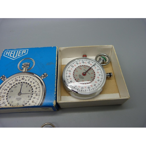 1037 - A Heuer stopwatch and a pedometer