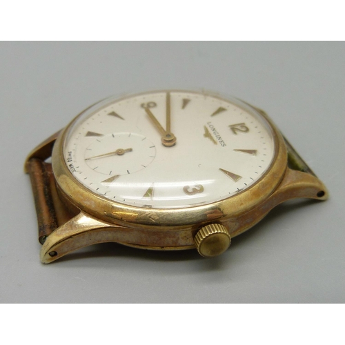 1065 - A 9ct gold cased Longines wristwatch, 32mm case