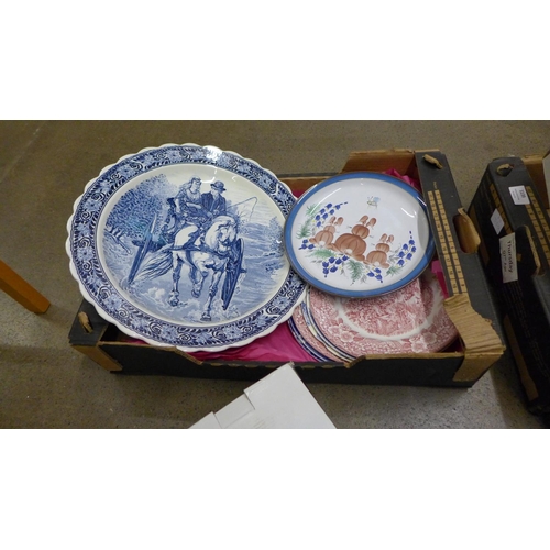 1139 - A box of various sized plates and a box of assorted wine glasses, boxed **PLEASE NOTE THIS LOT IS NO... 