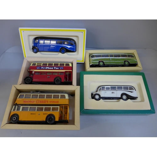 675 - Five Corgi model vehicles, buses and coaches