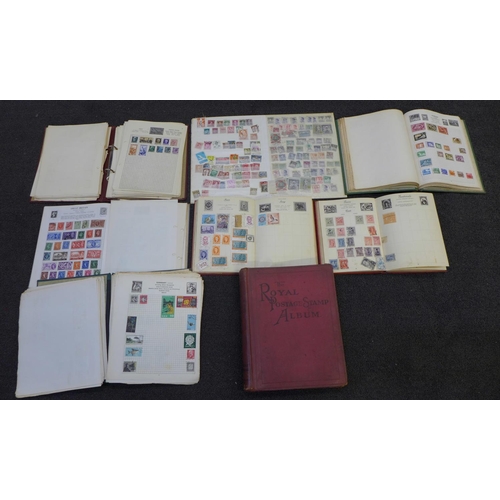 706 - A collection of stamps, part full albums