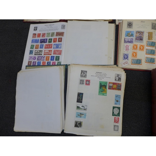 706 - A collection of stamps, part full albums