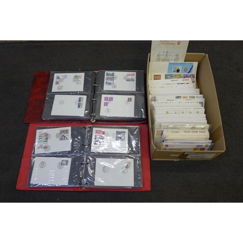 721 - Stamps; a box of first day covers in albums and loose