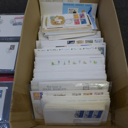 721 - Stamps; a box of first day covers in albums and loose